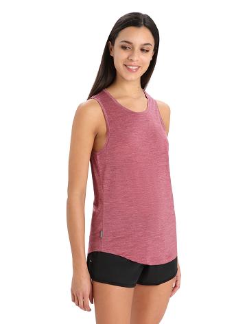 Cherry Heather Women's Icebreaker Merino Sphere II Tank T Shirts | USA 1571TCEV